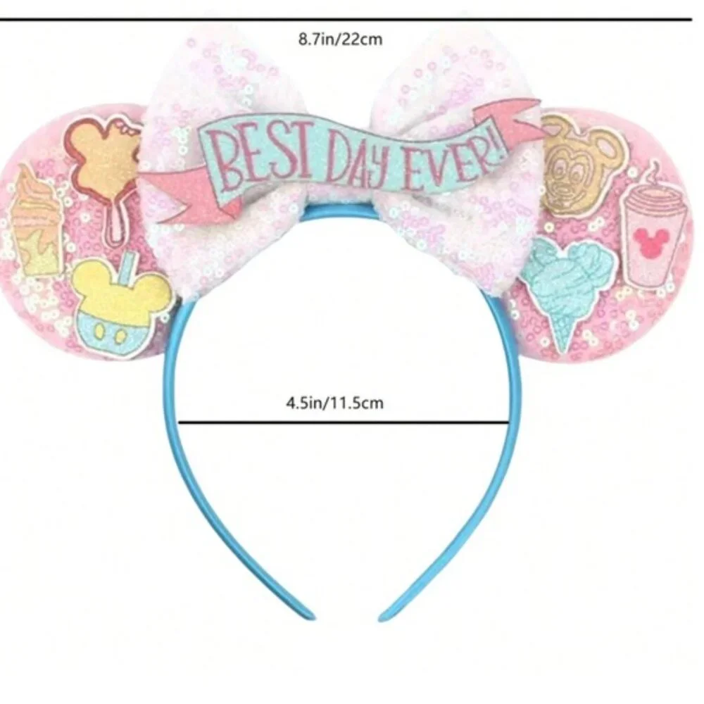 DISNEY “Best Day Ever” Mickey Ears Disney Snacks Headband (NEW & SO‎ CUTE!)